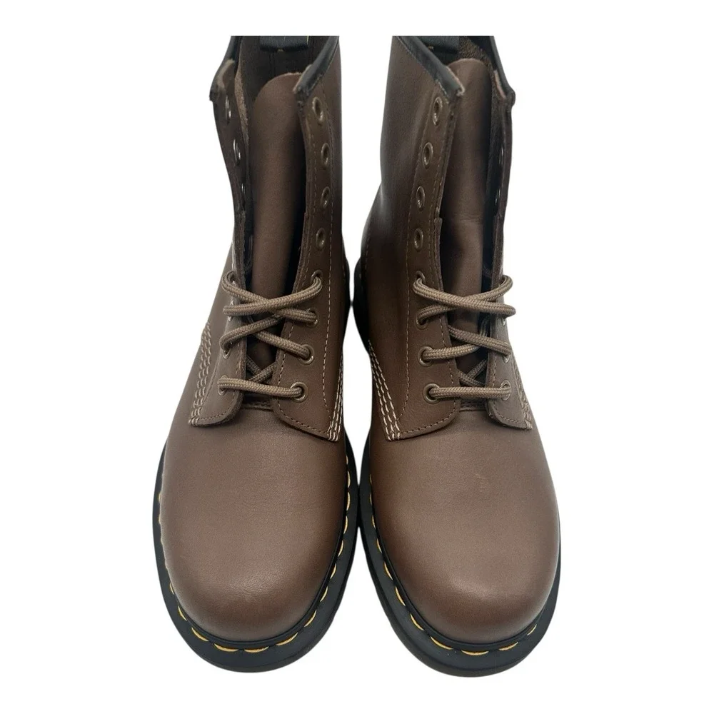Dr Martens Boots Size Mens 8 Womens 9 Brown‎ Leather Combat Lace Up Doc 32025
